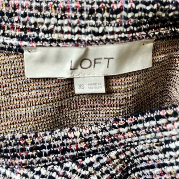 Loft Tweed Contrast Cotton Blend Pullover Top - Picture 6 of 7